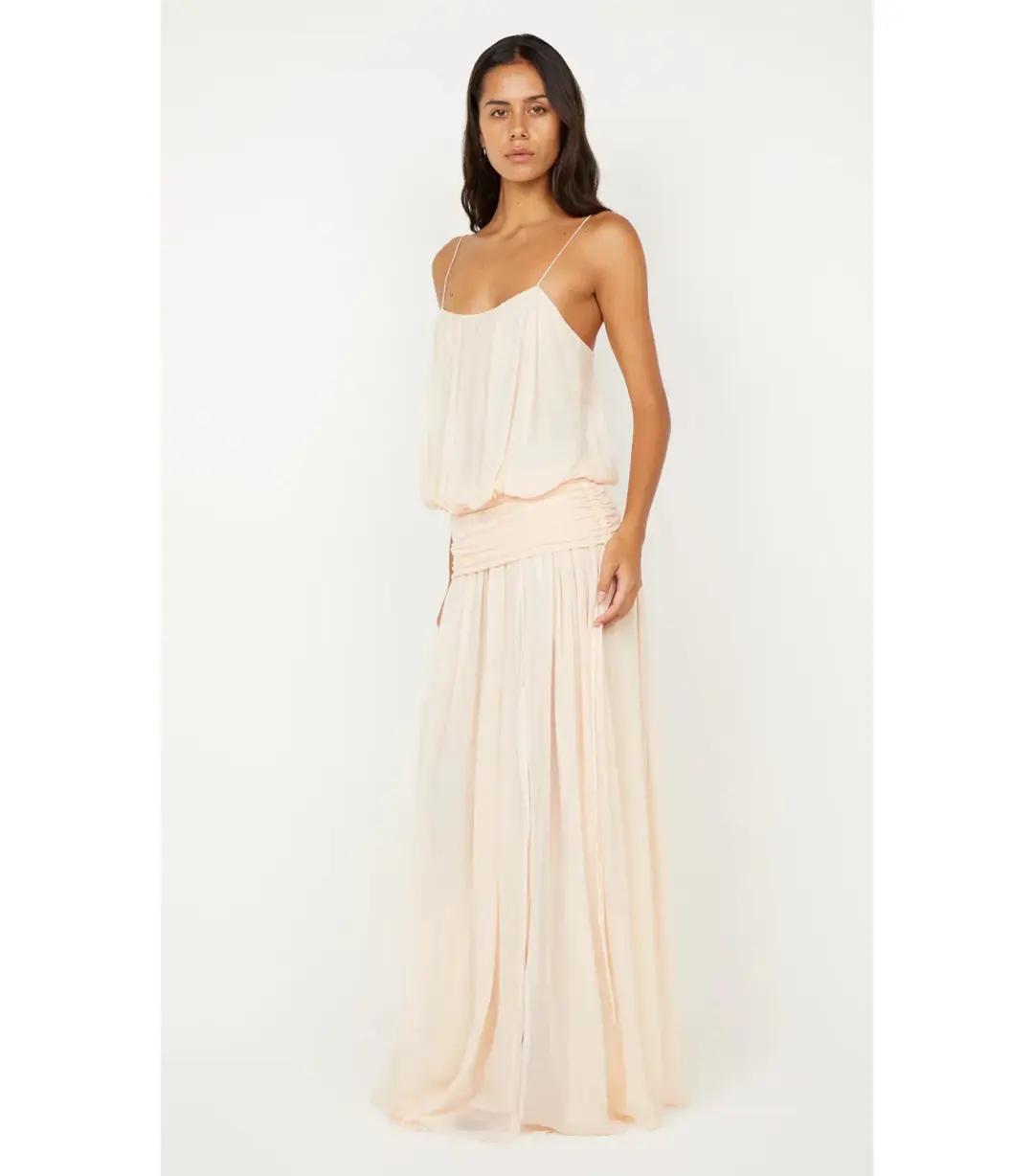 Bec & Bridge Camille Blouson Maxi Dress Peach Size 12 for rent on The Volte - main image