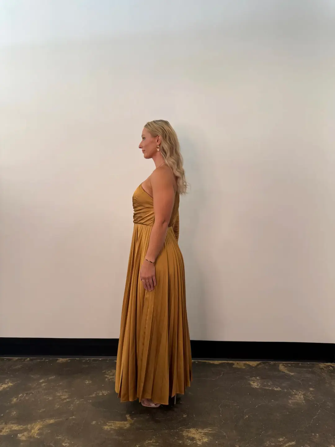 Acler Sadgill Maxi Dress Caramel Size 14 for rent on The Volte - main image