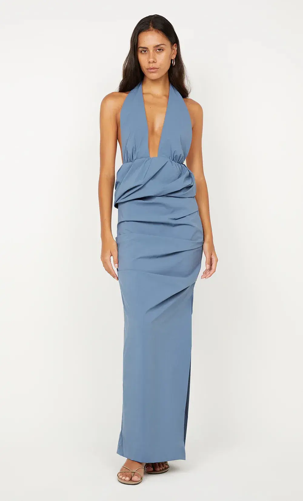 Bec & Bridge Priscilla Bubble Maxi Dress Steel Blue Size 8 for rent on The Volte - main image
