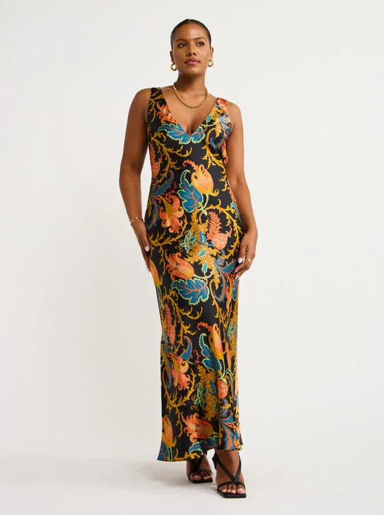 Sir The Label Artiste V Neck Slip Maxi Dress Deschamps Size 0/AU 6 for rent on The Volte - main image
