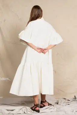 Bohemian Traders Genoa Midi Dress in Cream Size AU 12 for rent on The Volte - image 3