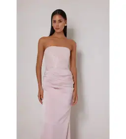 Elle Zeitoune Devin Maxi Dress Blush Pink Size AU 10 for rent on The Volte - image 3