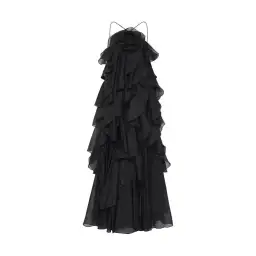 Aje Pandora Ruffled Dress Black Size 8 for rent on The Volte - image 3