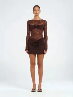 Benni Oskar Mini Dress Brown Size AU 10