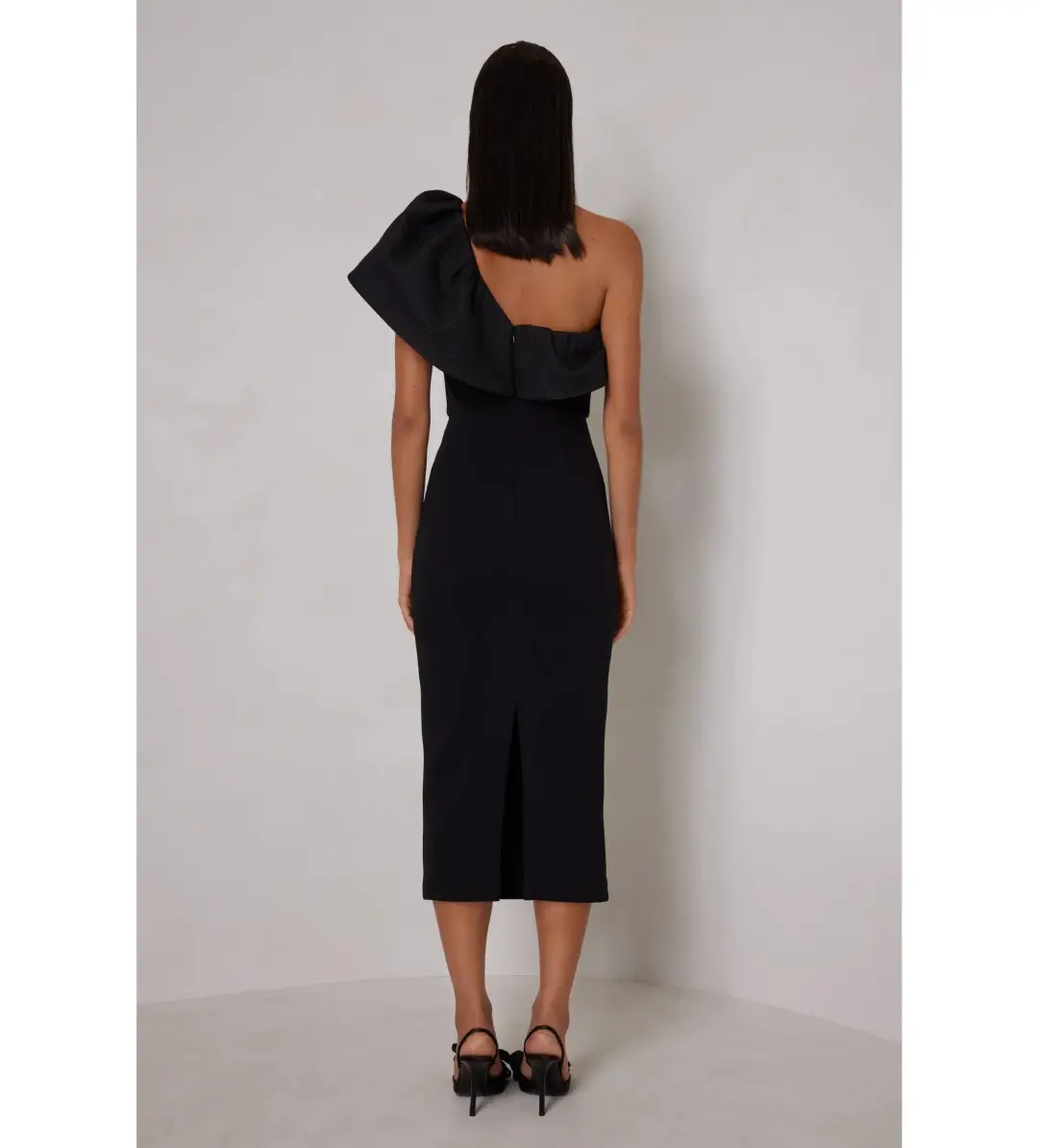 Elle Zeitoune Sharleene Midi Dress Black Size AU 16 for rent on The Volte - main image