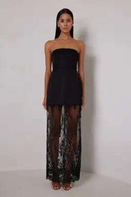 Elle Zeitoune Janice Mini Dress in Black Size AU 8