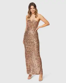 Pilgrim Gianina Sequin Gown Sequin Size 6