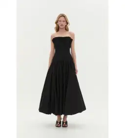 Aje Ivy Bubble Hem Gown Maxi Dress in Black Size AU 8