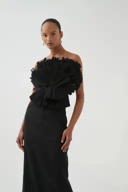 Aje Kira Midi Dress Black Size AU 10 for rent on The Volte - image 3