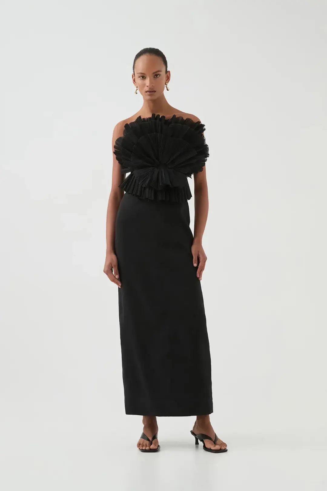 Aje Kira Midi Dress Black Size AU 10 for rent on The Volte - main image