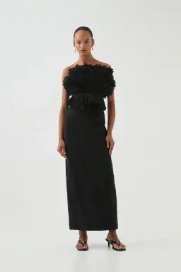Aje Kira Midi Dress Black Size AU 10 for rent on The Volte - image 1