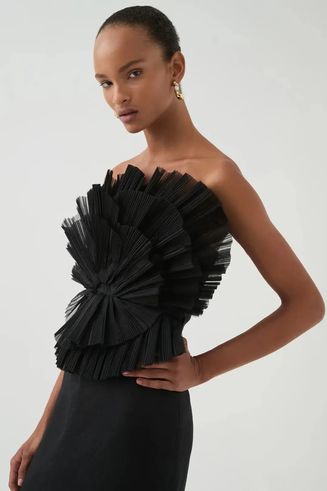 Aje Kira Midi Dress Black Size AU 10 for rent on The Volte - main image