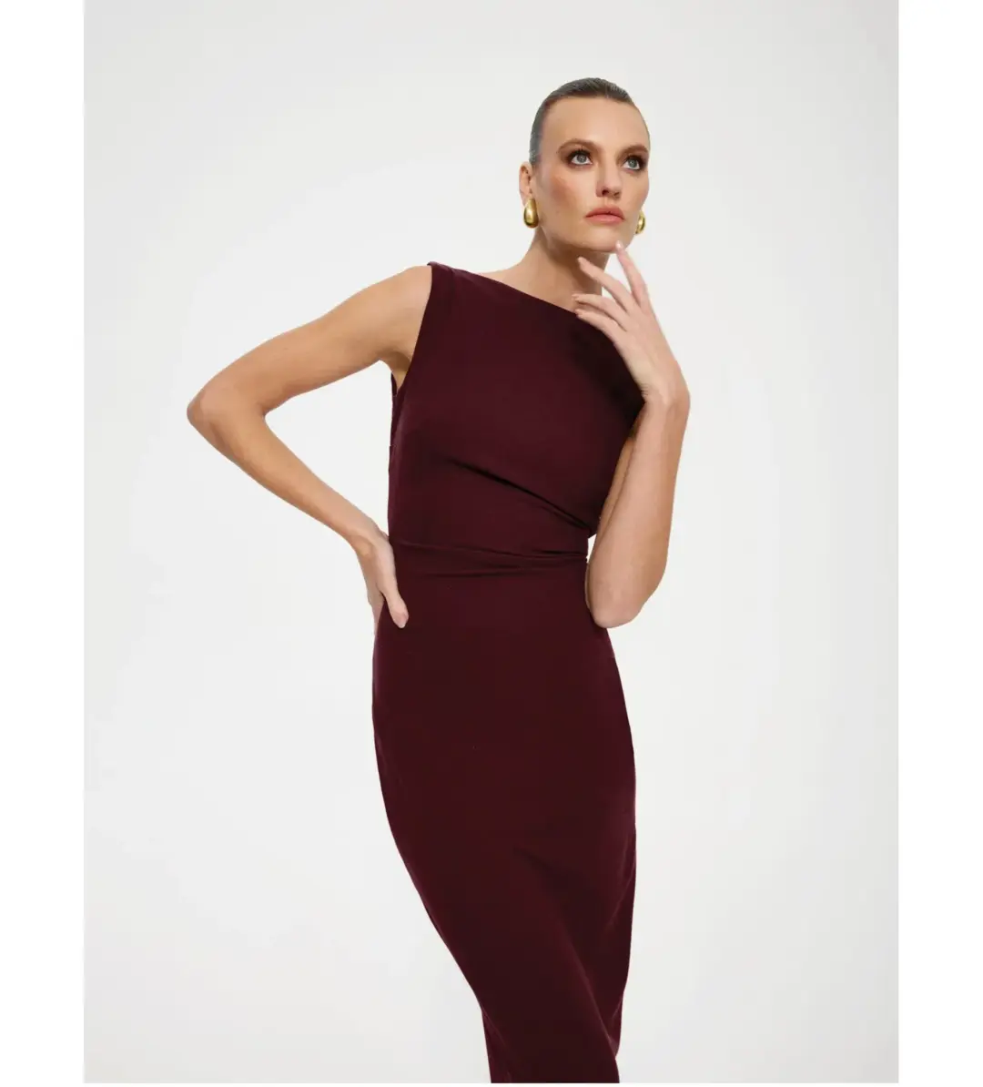 Effie Kats Verona Gown in Wine Size M/AU 10 for rent on The Volte - main image
