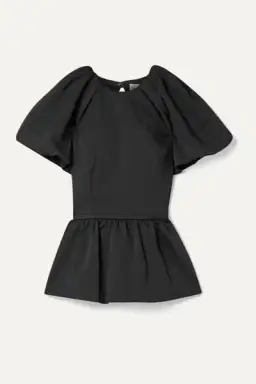 Rebecca Vallance Winslow Open-Back Cloqué Peplum Top Black 12 for rent on The Volte - image 1