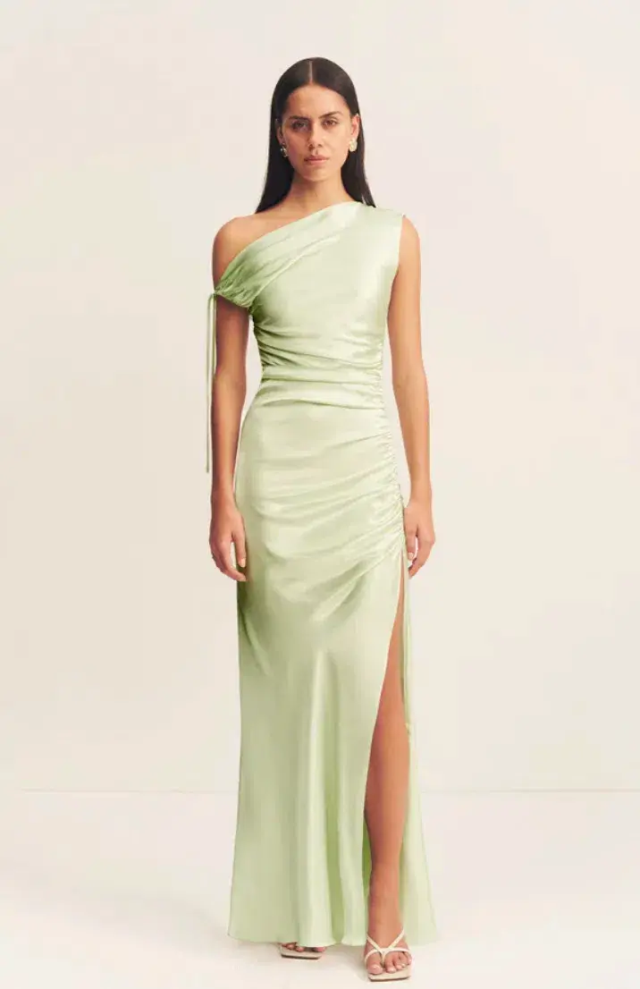 Shona Joy La Lune Gathered Maxi Dress in Key Lime Size AU6 for rent on The Volte - main image