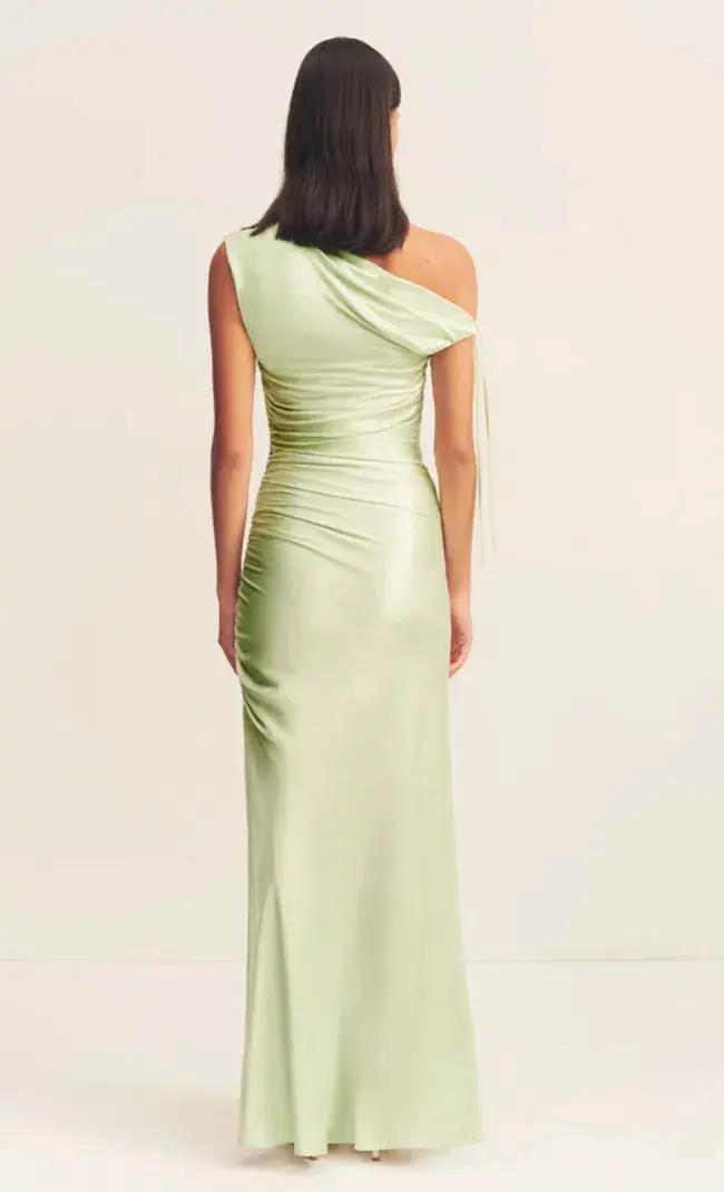 Shona Joy La Lune Gathered Maxi Dress in Key Lime Size AU6 for rent on The Volte - main image