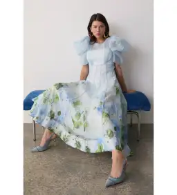 Aje Clementine Midi Dress Blue Hydrangea Size 10 for rent on The Volte - image 4