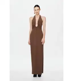Misha Alusia Maxi Dress in Brown Size S/ AU 8