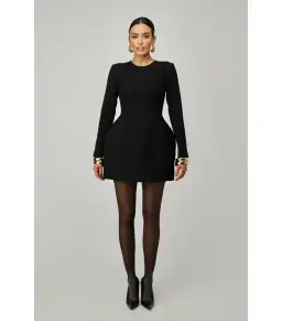 Lillian Khallouf Elle Mini Dress Black Size AU 12 for rent on The Volte - image 1