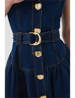 Elena Belted Denim Mini Dress