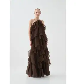 Aje Pandorea Layered Maxi in Carob Size S / AU 8 for rent on The Volte - image 1