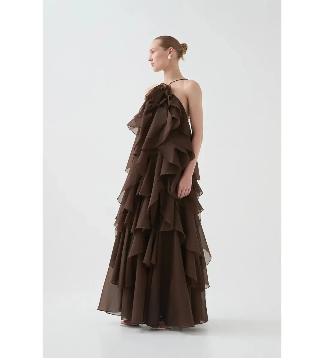Aje Pandorea Layered Maxi in Carob Size S / AU 8 for rent on The Volte - main image