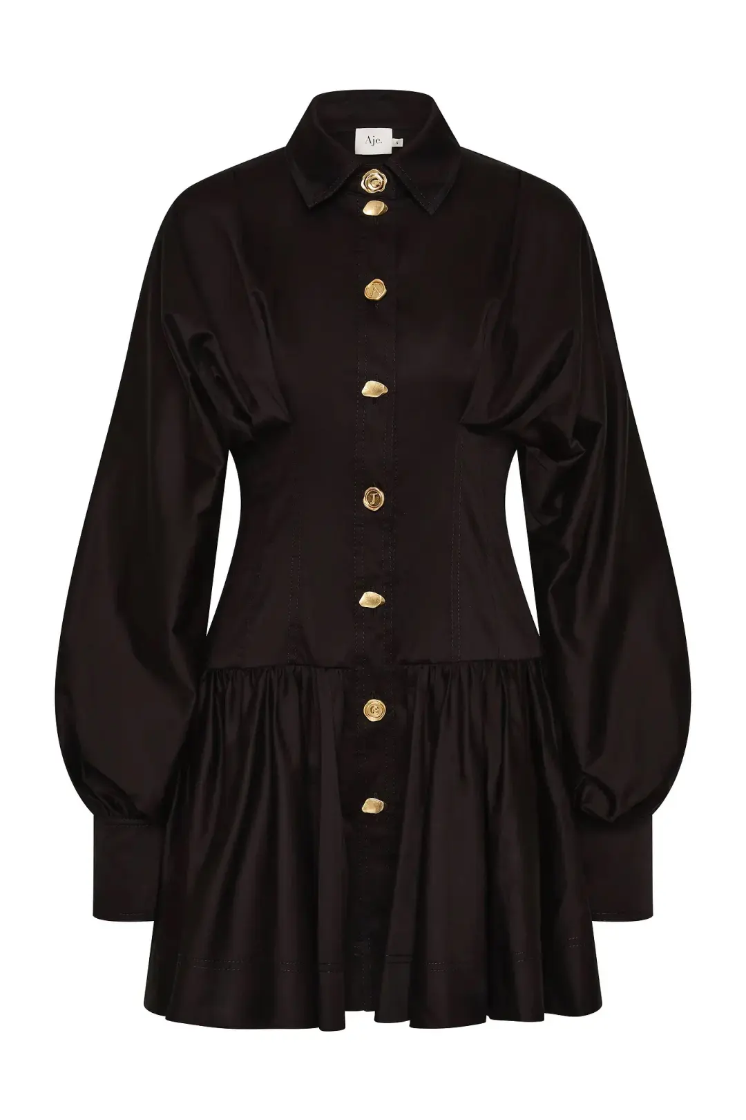 Aje Alexa Long Sleeve Mini Dress / Black / Size 6 for rent on The Volte - main image