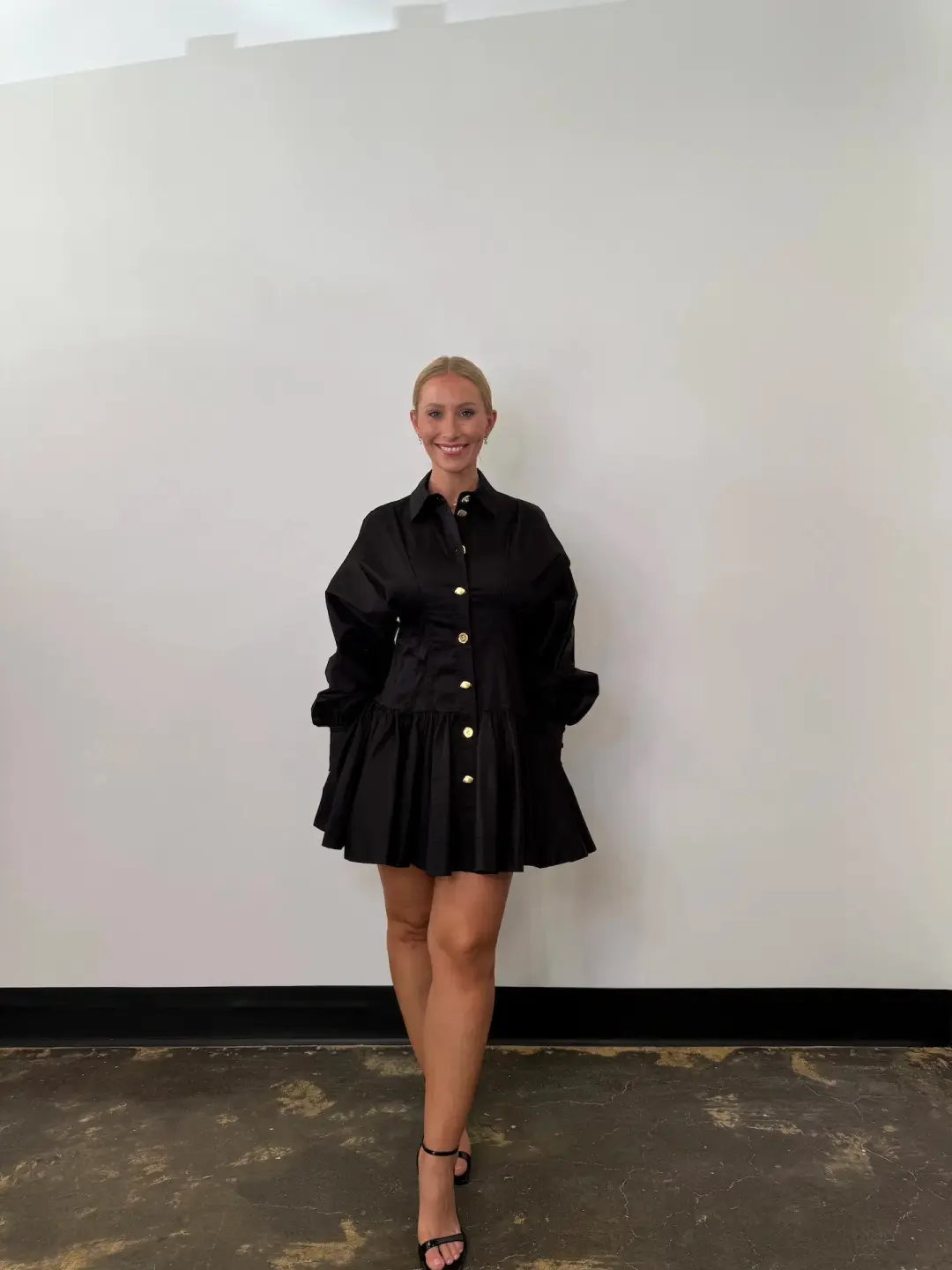 Aje Alexa Long Sleeve Mini Dress / Black / Size 6 for rent on The Volte - main image