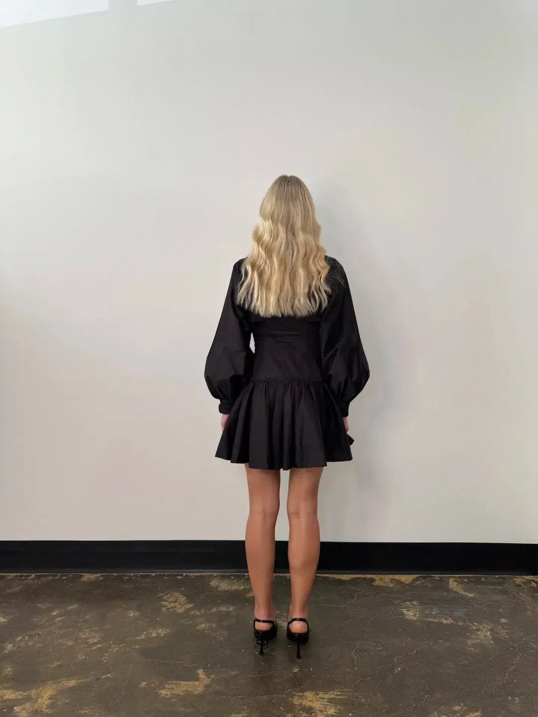 Aje Alexa Long Sleeve Mini Dress / Black / Size 6 for rent on The Volte - main image