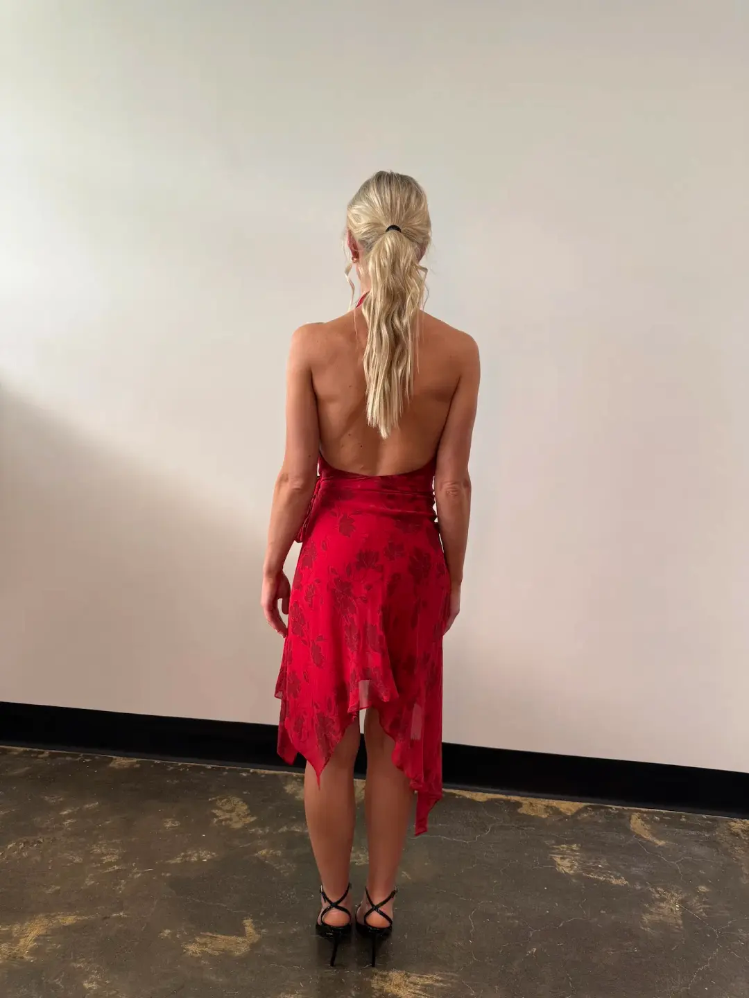 Bec and Bridge Ruby Wrap Midi Dress in Cherry Floral Size AU6 for rent on The Volte - main image