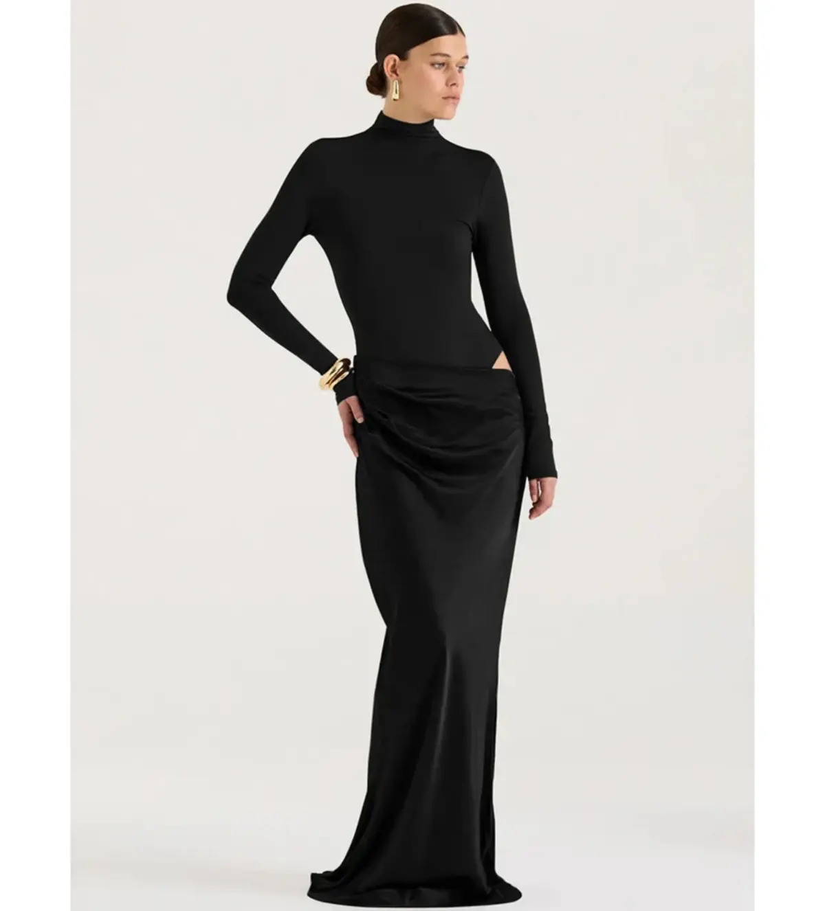 Henne Soraia Long Sleeve Dress	in Brown Size L/ AU 12  - Image 1