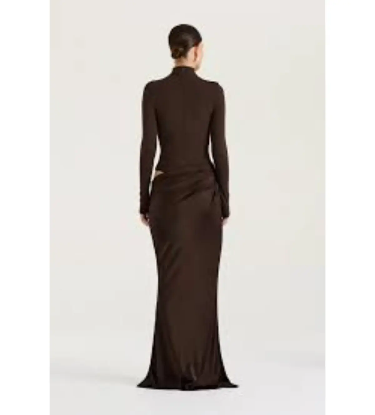 Henne Soraia Long Sleeve Dress	in Brown Size L/ AU 12  - Image 2