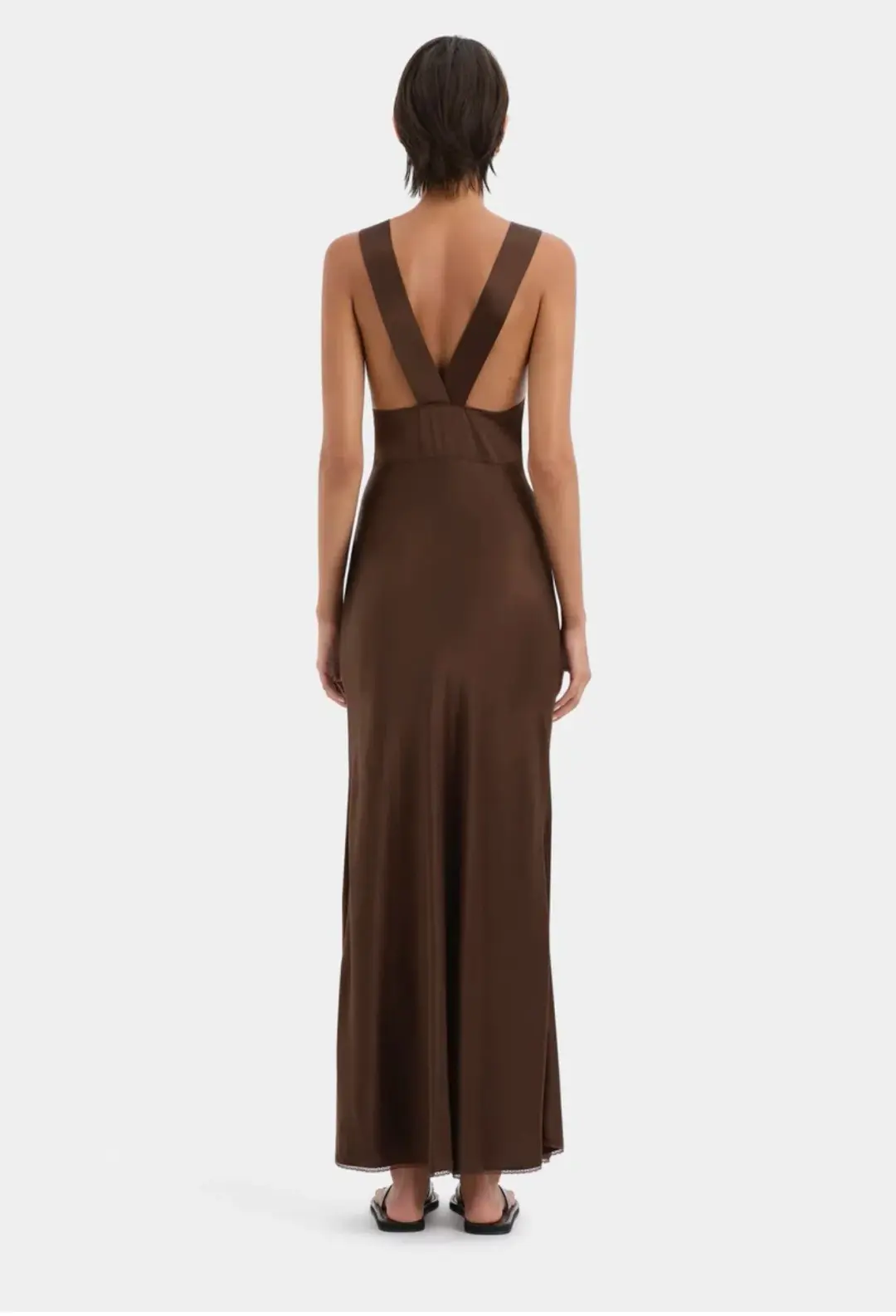 Sir the Label Aries Cut Out Gown Brown size OP for rent on The Volte - main image