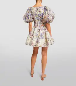 Zimmermann Tama Puff Sleeve Mini Dress in Iris Floral Size 2/AU12 for rent on The Volte - image 2