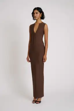 Eliya the Label Giselle Midi Dress Brown Size 10 for rent on The Volte - image 3