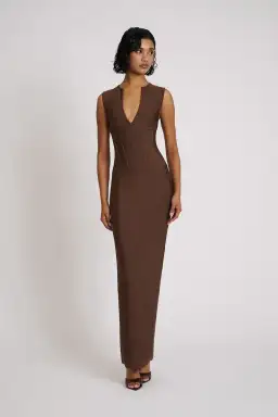 Eliya the Label Giselle Midi Dress Brown Size 10 for rent on The Volte - image 4