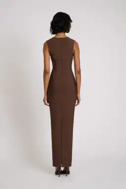 Eliya the Label Giselle Midi Dress Brown Size 10 for rent on The Volte - image 2