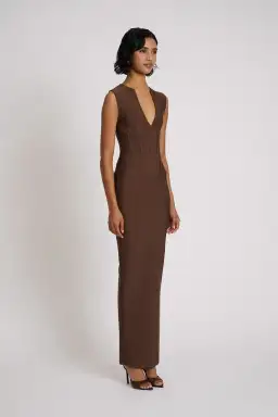 Eliya the Label Giselle Midi Dress Brown Size 10 for rent on The Volte - image 5