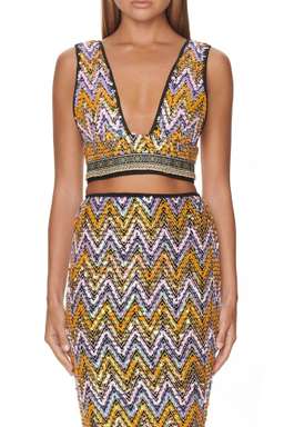 Eliya the Label Malibu Crop Top and Skirt Set Sequin Size 10 for rent on The Volte - image 2