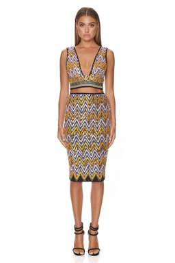 Eliya the Label Malibu Crop Top and Skirt Set Sequin Size 10 for rent on The Volte - image 5