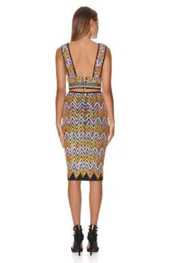 Eliya the Label Malibu Crop Top and Skirt Set Sequin Size 10 for rent on The Volte - image 3