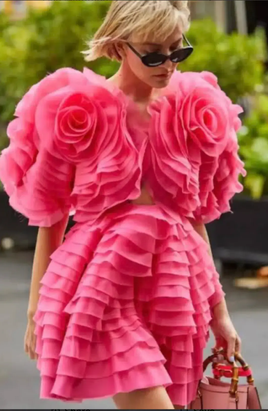 Aje Amour Ruffle Mini Dress Berry Pink Size 8 for rent on The Volte - main image