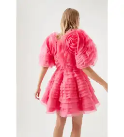 Aje Amour Ruffle Mini Dress Berry Pink Size 8 for rent on The Volte - image 4