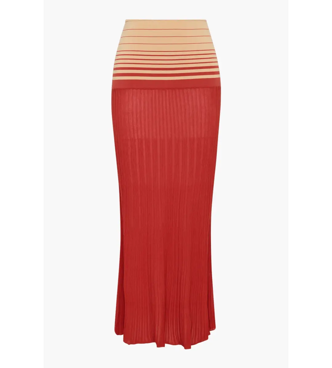 Faithfull the Brand Casia Top Citara Skirt Set in Accordion Stripe Amber Fawn Size 8 for rent on The Volte - main image