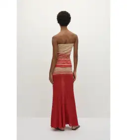 Faithfull the Brand Casia Top Citara Skirt Set in Accordion Stripe Amber Fawn Size 8 for rent on The Volte - image 3