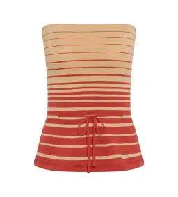 Faithfull the Brand Casia Top Citara Skirt Set in Accordion Stripe Amber Fawn Size 8 for rent on The Volte - image 4