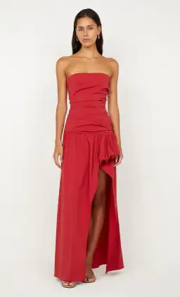 Bec & Bridge Dante Strapless Dress Cherry Size 10