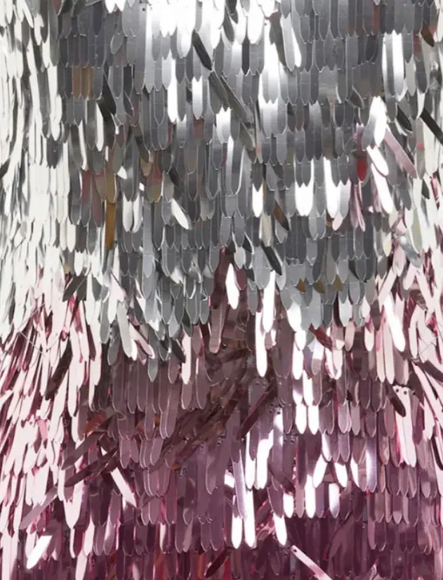Leo Lin Taylor Sequin Maxi Dress Metallic Pink and Silver Size AU 10 for rent on The Volte - main image