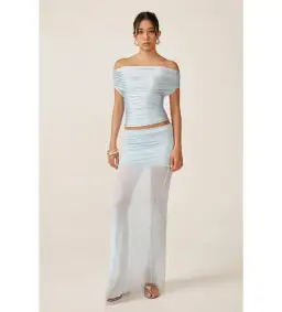 Ance Gria Grace Top & Skirt Set in Blue Size AU 10