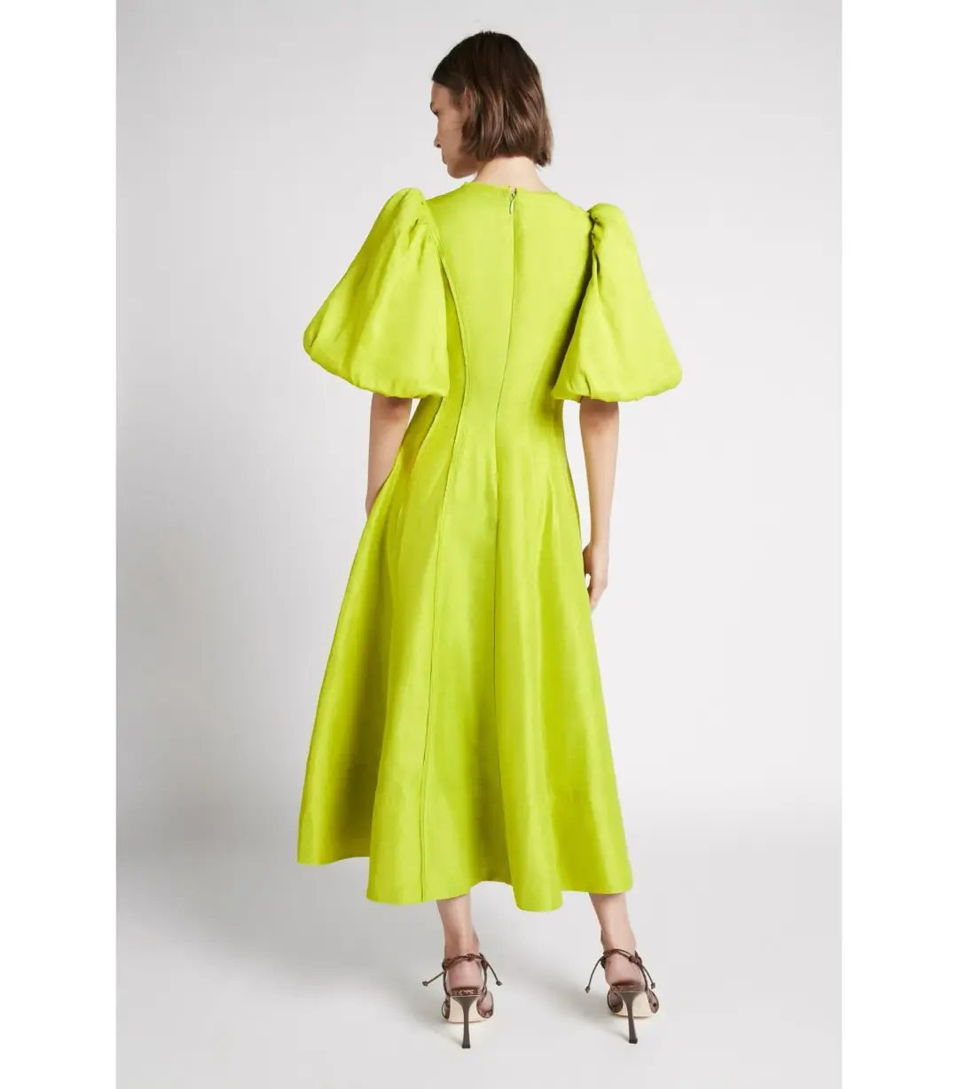 Aje Dusk Puff Sleeve Midi Dress Size AU 10 for rent on The Volte - main image